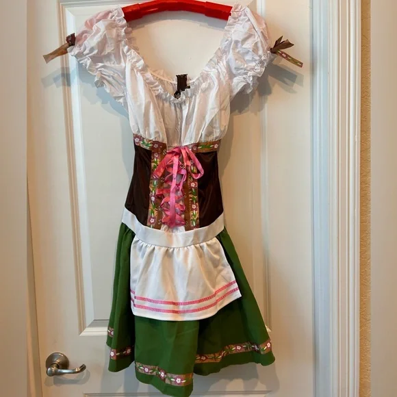 Leg Avenue Gretchen Dirndl Dress Sz 1X/2X Cosplay Halloween Sexy Waist Ties - Picture 4 of 7